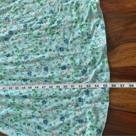 Skylar + Madison Floral Maxi Dress Sky blue boho Cottagecore v neck medium - Picture 8 of 9